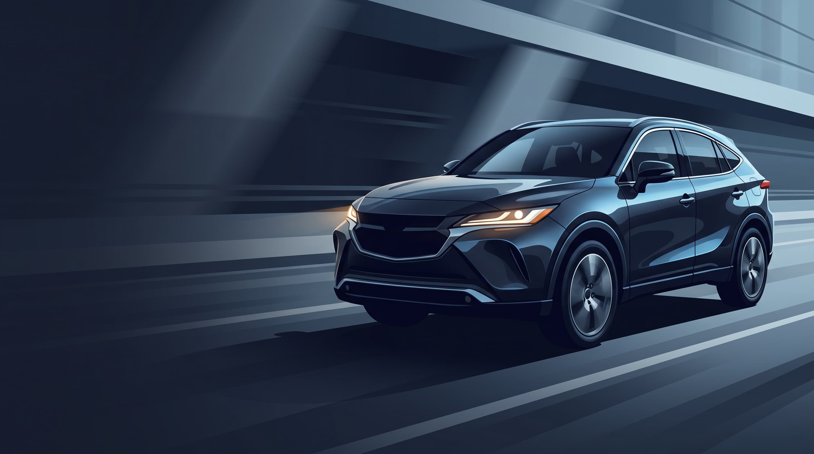 AI-generated editorial illustration of a Nissan-inspired vehicle for 2027 Toyota RAV4 Preview: Efficiency, Power, and Tech Carry Over