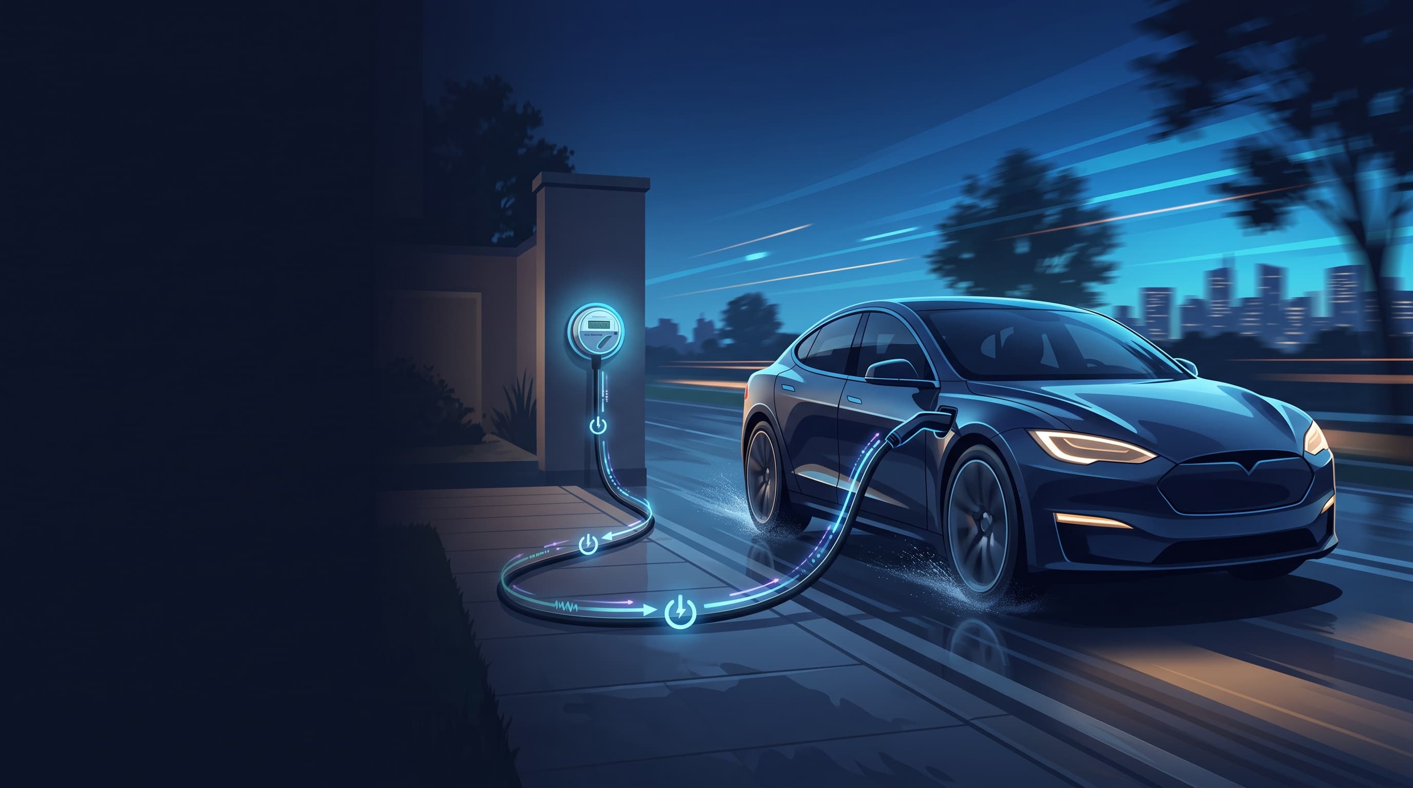 AI-generated editorial illustration for Massachusetts Utilities Prepare to Pay EV Drivers for Battery Power Via V2G Expansion