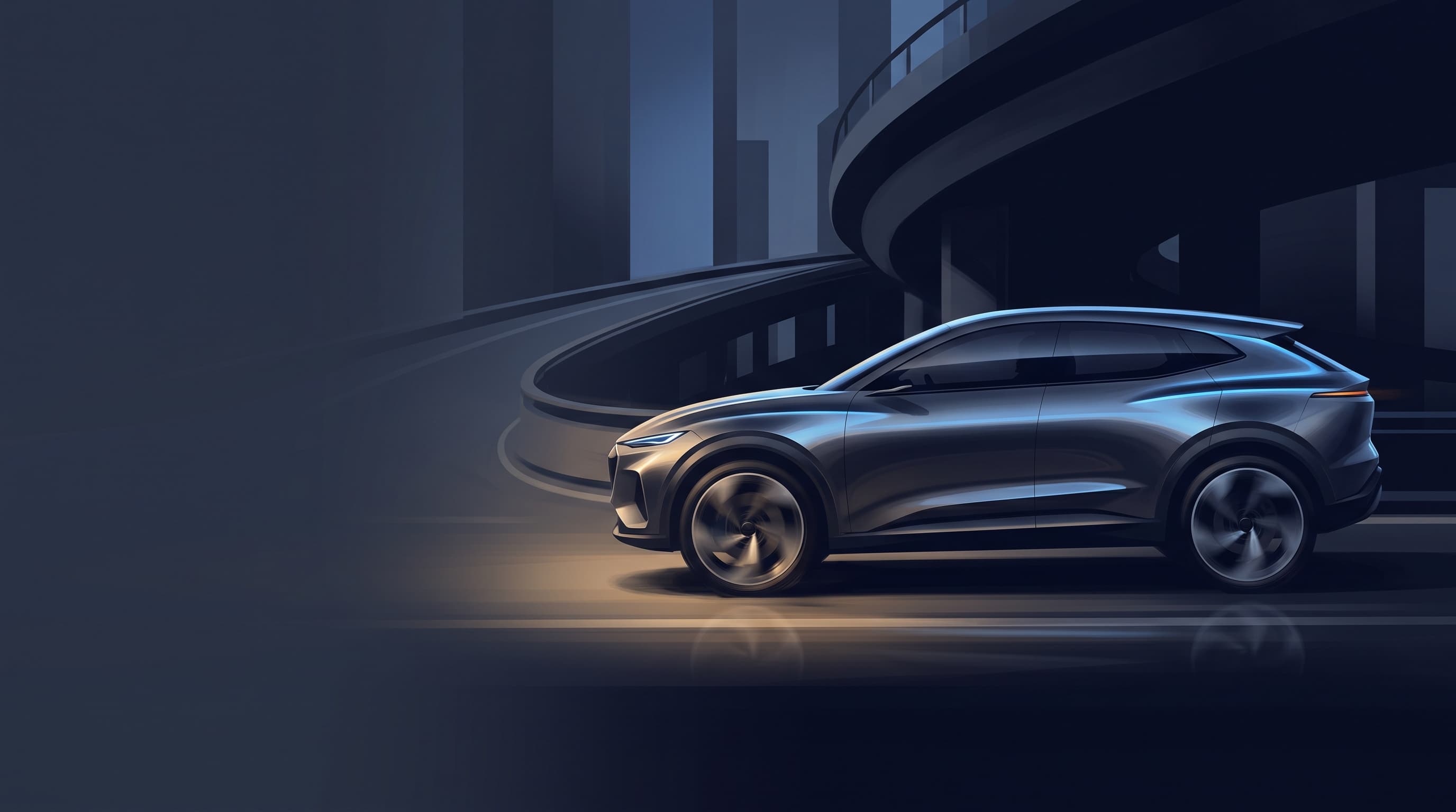 AI-generated editorial illustration of a Mercedes-Benz-inspired vehicle for Mercedes Teases New GLA Ahead of July 29 Reveal as Spy Shots Uncover Sleek Electric Profile