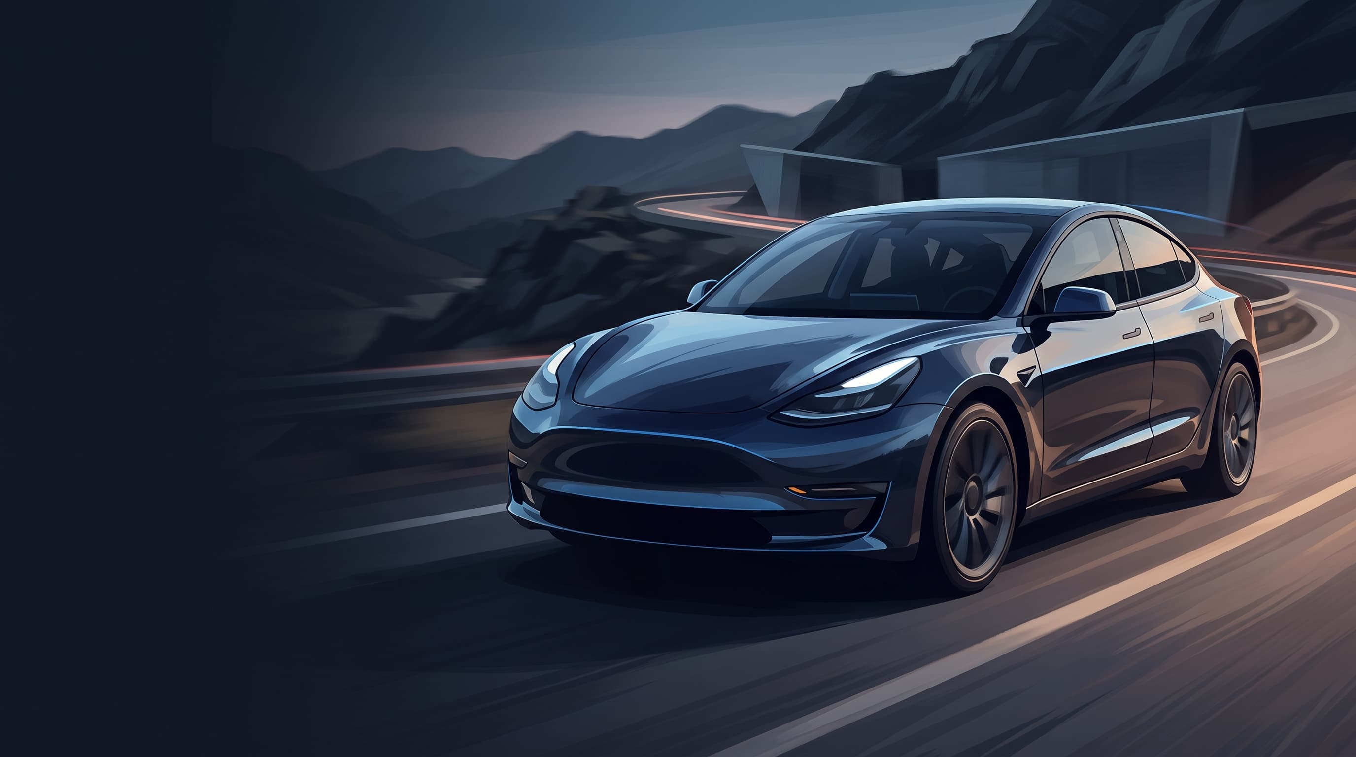 AI-generated editorial illustration of a Tesla-inspired vehicle for Jackery Power Stations, Electric Dirt Bikes, and Outdoor EV Gear Hit New Record Discounts