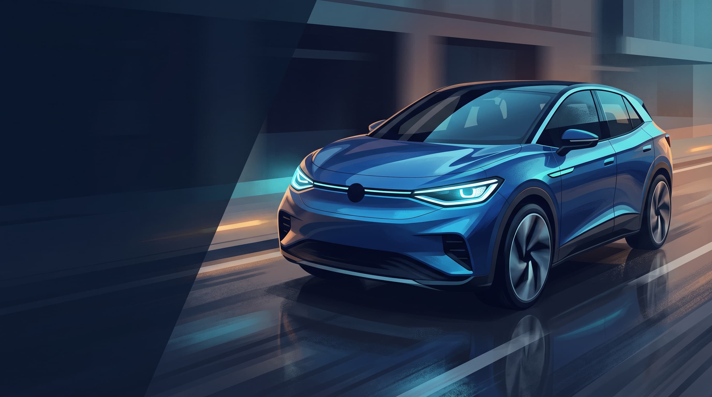 AI-generated editorial illustration of a Volkswagen-inspired vehicle for Electrek's Wheel-E Podcast Highlights VW E-Bikes, Juiced Scrambler, and 75 MPH Flash E-Scooter