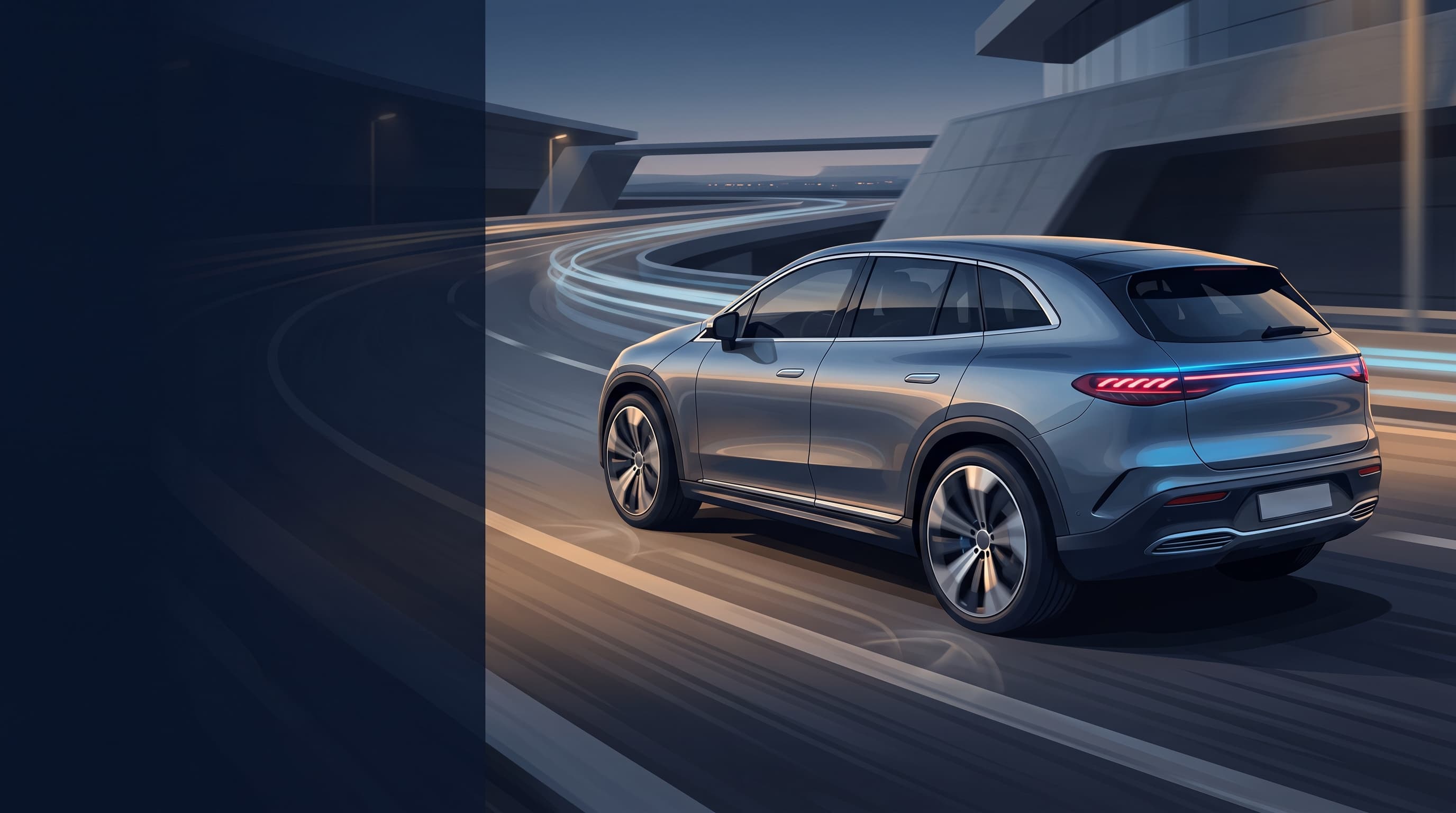 AI-generated editorial illustration of a Mercedes-inspired vehicle for 2027 Volvo EX60 Beats Range Expectations with Official 330-Mile EPA Rating