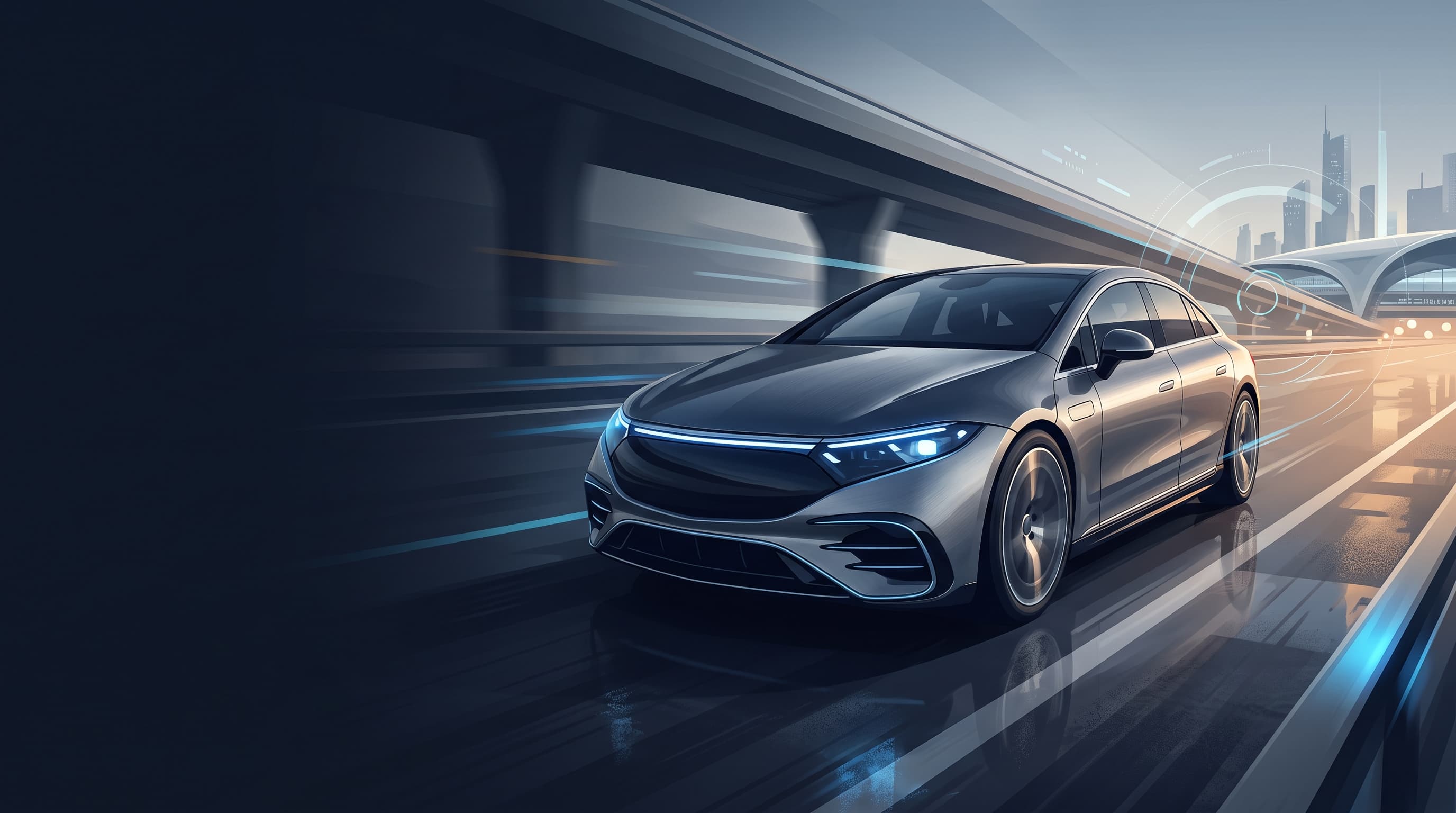 AI-generated editorial illustration of a Mercedes-inspired vehicle for BYD Teases Flagship Great Han EV Ahead of World Premiere with 1,008 km Range