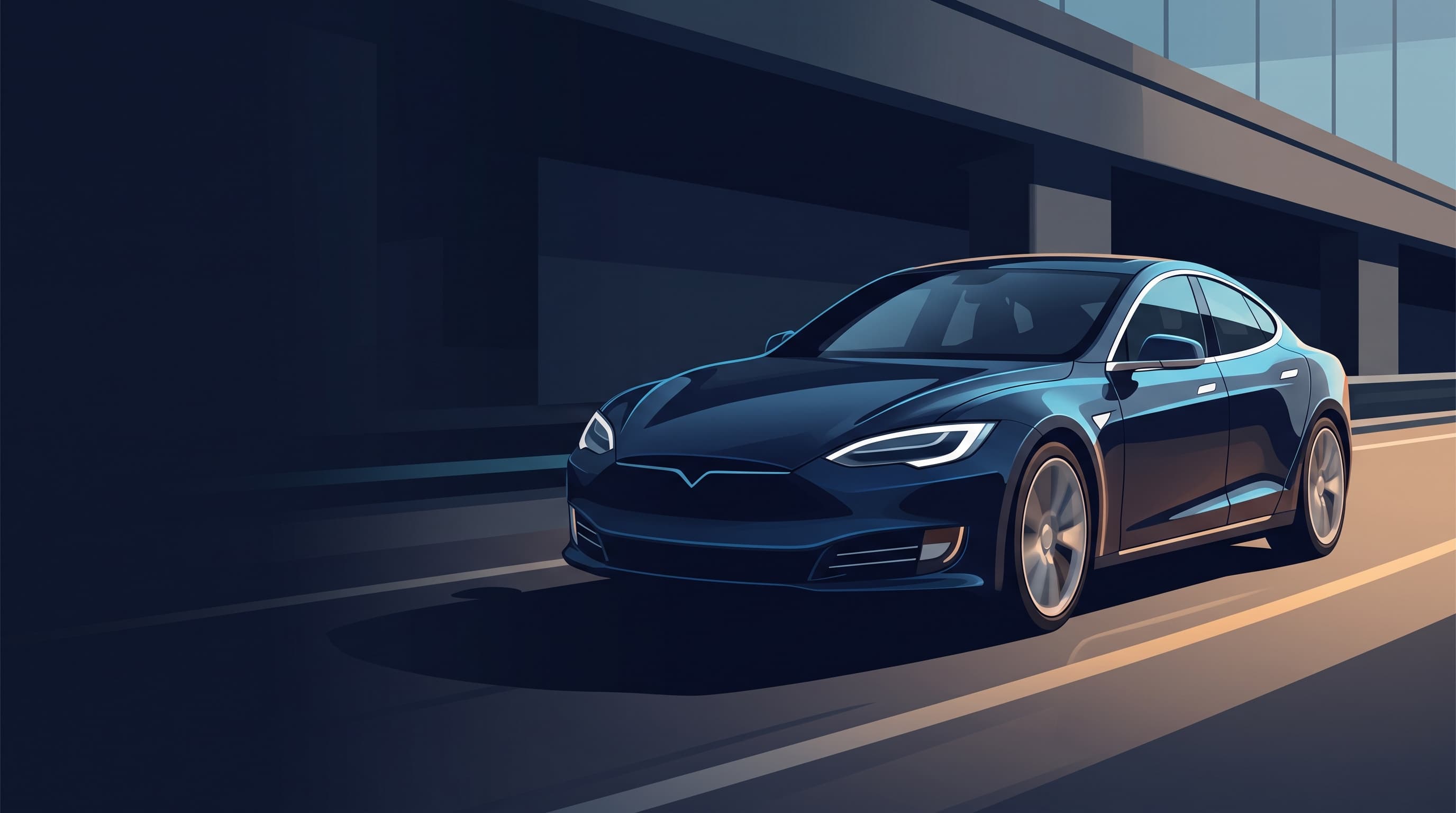 AI-generated editorial illustration of a Tesla-inspired vehicle for A 160,000-Mile 2015 Tesla Model S P85D Proves EV Longevity Is Real