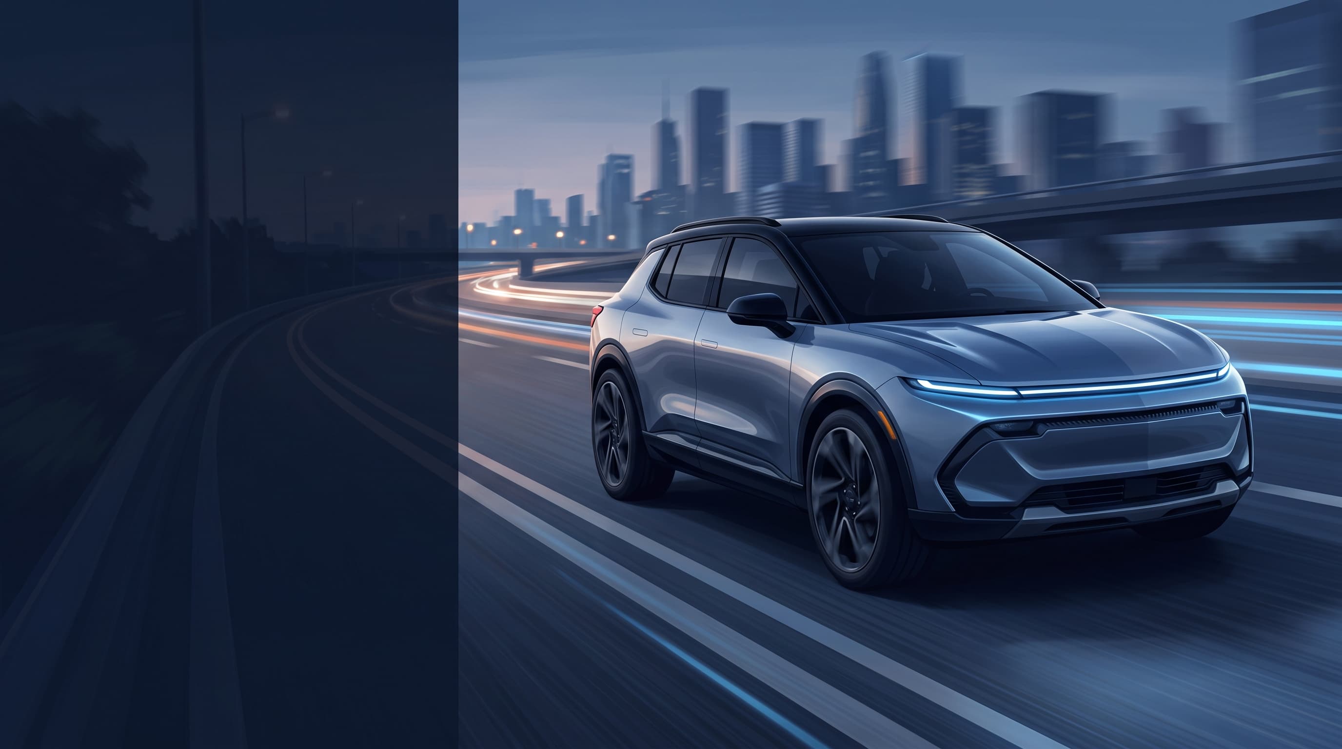 AI-generated editorial illustration of a Chevrolet-inspired vehicle for Report: Next-Gen Chevy Equinox EV Arriving in 2028 with New BEV-N Architecture