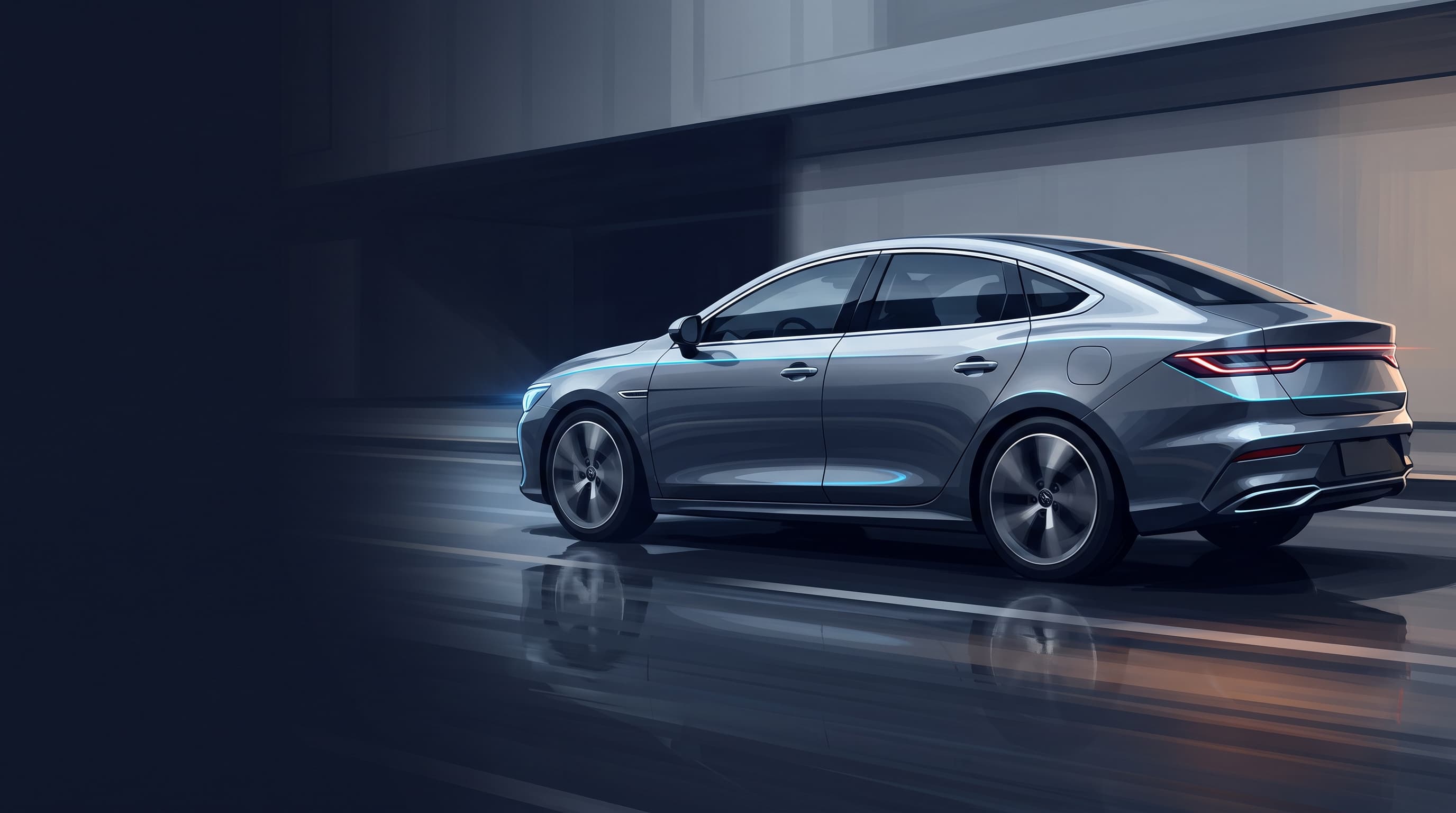 AI-generated editorial illustration of a Tesla-inspired vehicle for BYD Reveals New Qin Max EV Ahead of Official Next-Month Launch