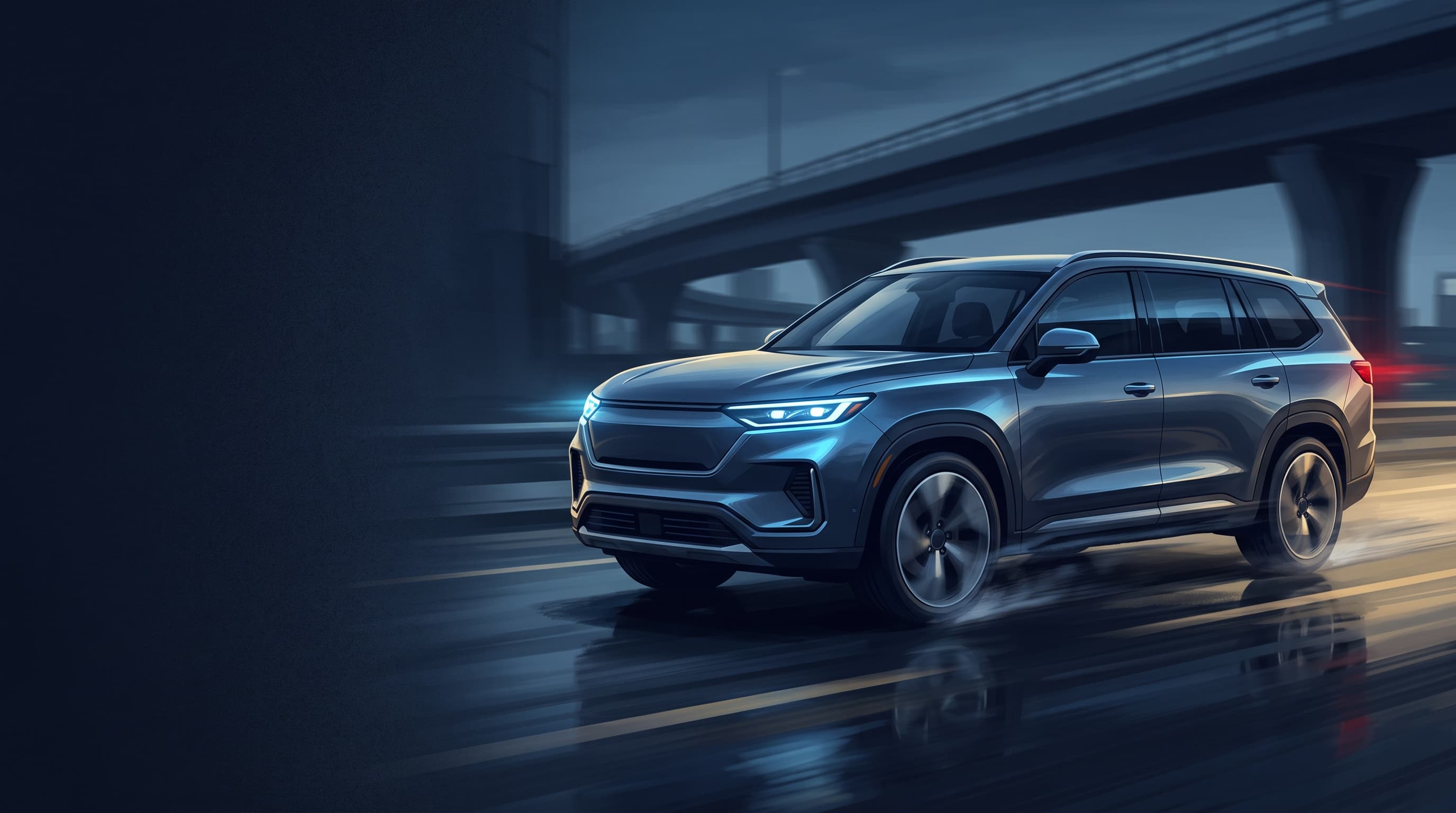 AI-generated editorial illustration of a Subaru-inspired vehicle for Subaru's Three-Row Getaway EV Delayed Past Original Year-End Production Target