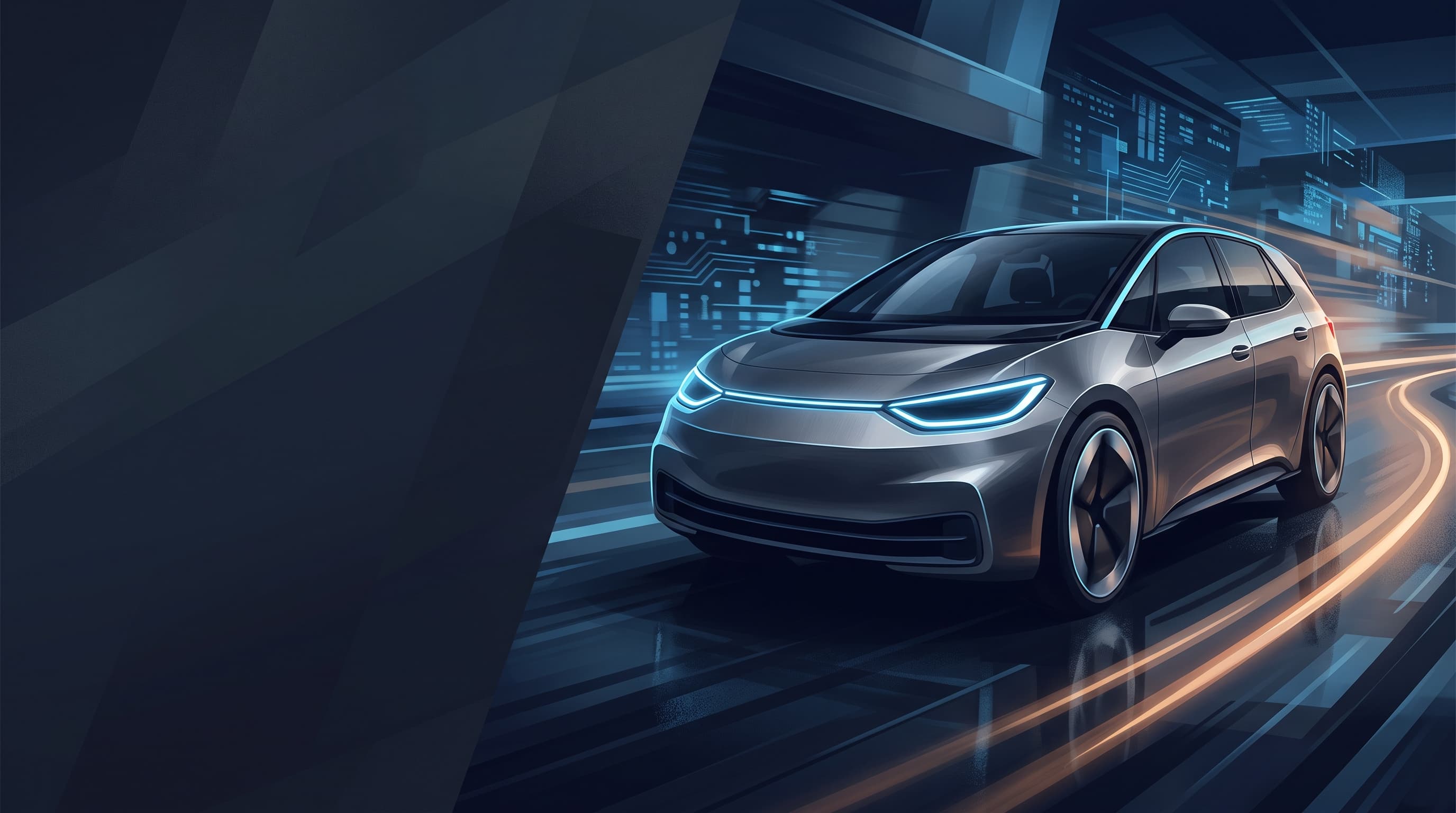 AI-generated editorial illustration of a Volkswagen-inspired vehicle for Toyota Warns of Survival Crisis as Next-Gen Corolla EV Takes Center Stage