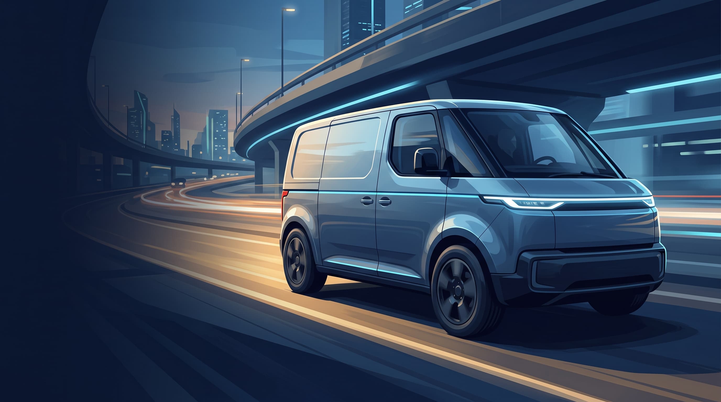 AI-generated editorial illustration of a Hyundai-inspired vehicle for Kia Sales Surge in Q2 2026 Powered by New PV5 Electric Van and Low-Cost EVs
