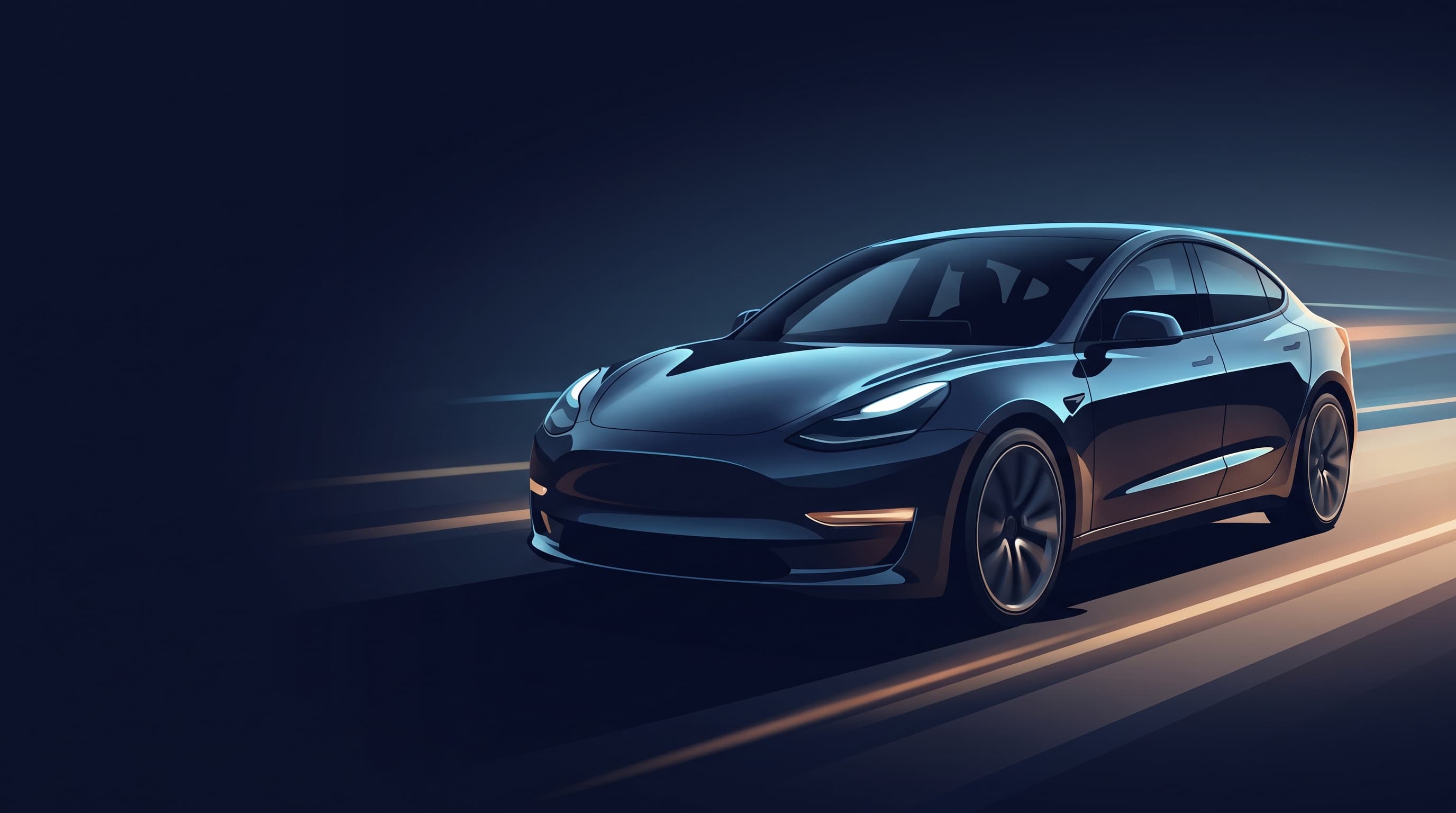 AI-generated editorial illustration of a Tesla-inspired vehicle for Green Deals Round-Up: Massive E-Bike Discounts, Home Appliance Sales, and Power Station Savings Take Center Stage