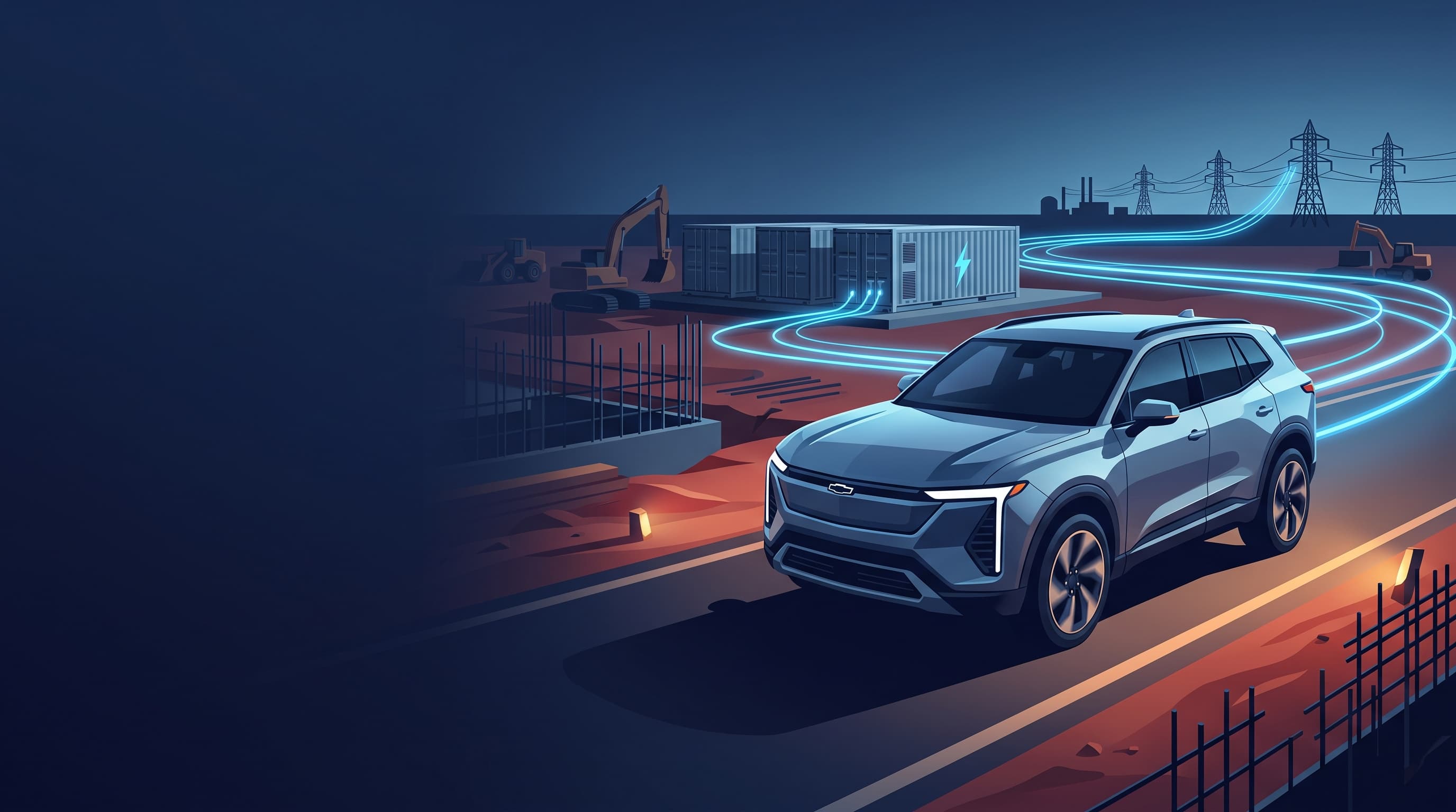 AI-generated editorial illustration for PJM Grid's Largest Battery Energy Storage Project Begins Construction in Ohio