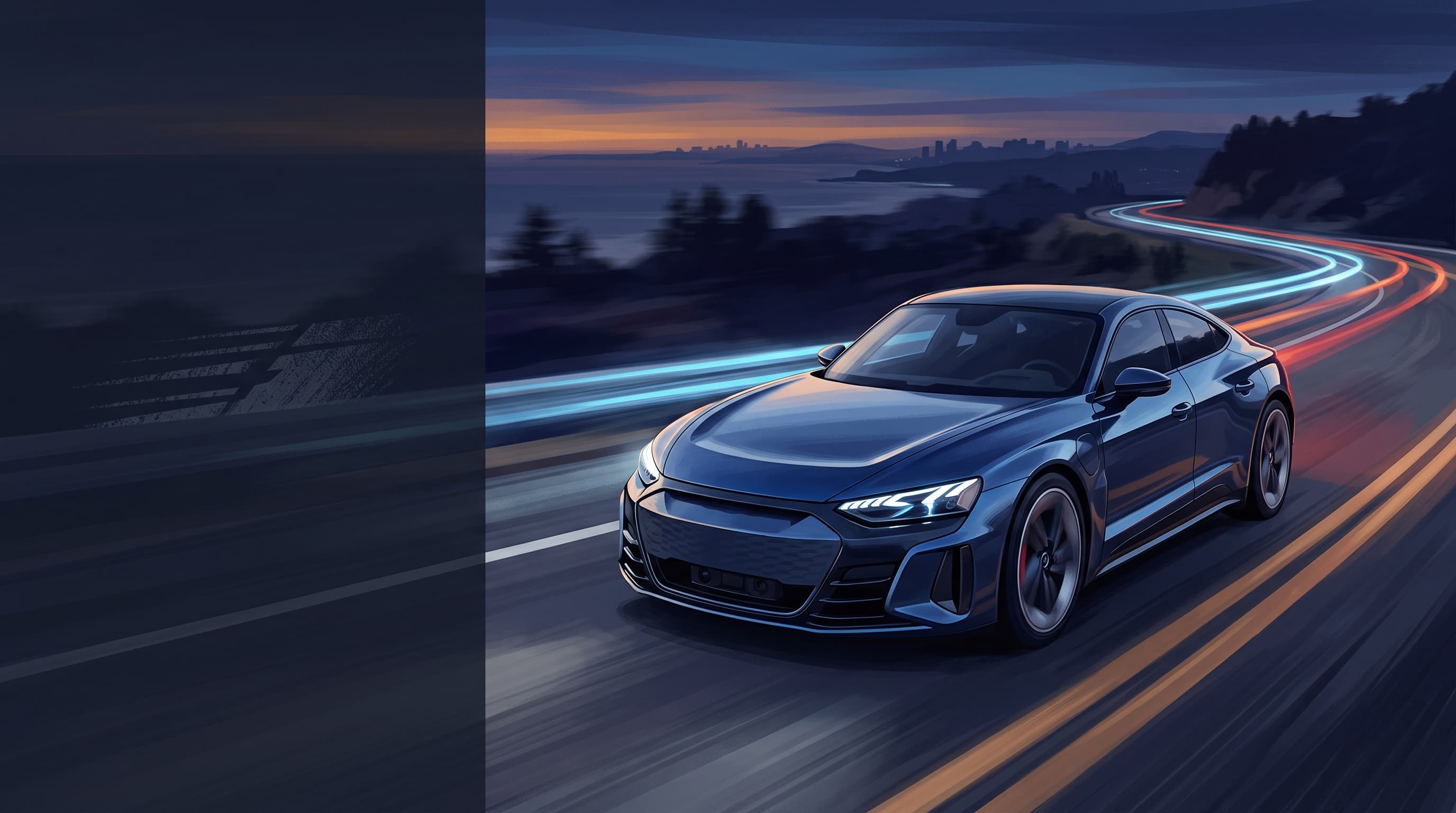 AI-generated editorial illustration for The electric GT that turns range anxiety into rearview scenery